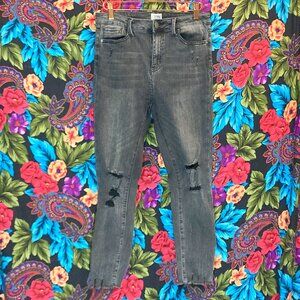 WOMEN'S SIMPLE SOCIETY JEANS SUPER DISTRESSED SIZE 7 / 28 SKINNY JEANS DENIM
